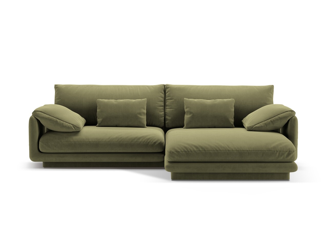 Coltar dreapta 4 locuri, Torino-184, Micadoni Home, 250x170x83 cm, catifea, verde deschis Colțare